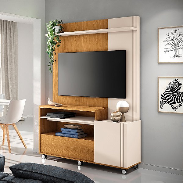 Home Theater Timber  - Ref. 4173 - Cinamomo / Off white - Hb Móveis