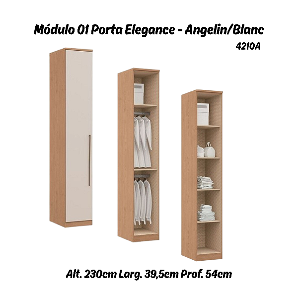 Módulo 01 Porta Elegance 4210A - Angelin / Blanc - Móveis Castro