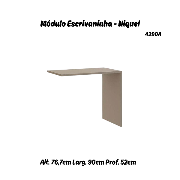 Módulo Escrivaninha Office Elegance 4290A - Níquel - Móveis Castro