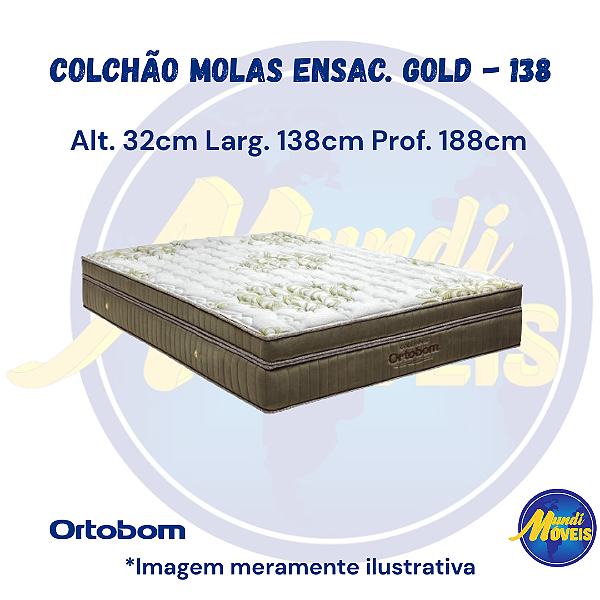 Colchão de Molas Ensacadas Gold Ultragel 1.38 (Casal) - Ortobom