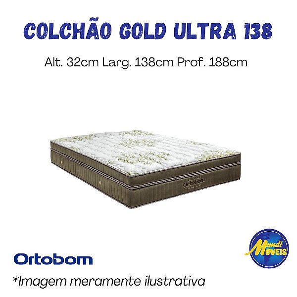 Colchão Gold Ultragel 1.38 (Casal) - Molas Ensacadas - Ortobom