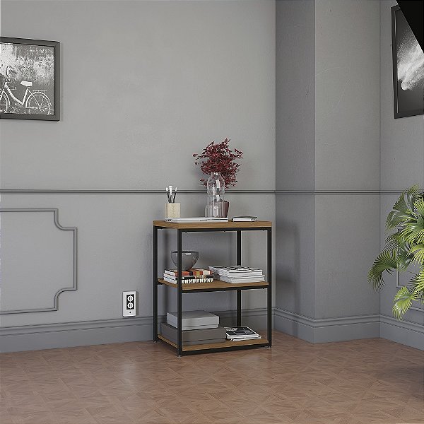 Mesa de Apoio - Ref. LI004 - Canela/Preto - Linha Industrial - Kappesberg