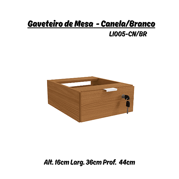 Gaveteiro de Mesa - Ref. LI005 - Canela - Linha Industrial - Kappesberg