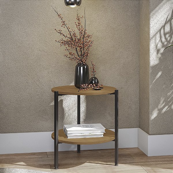 Mesa de Centro - Ref. LI017 - Canela/Preto - Linha Industrial - Kappesberg