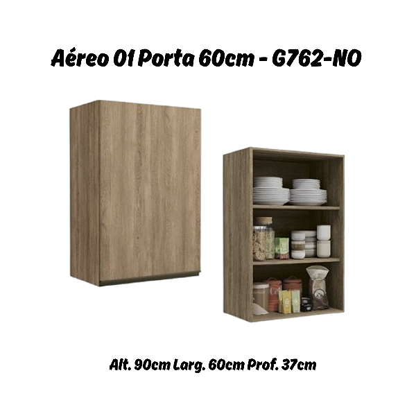 Aéreo 01 Porta 60cm - Ref. G762 - Nogal - Linha Maxxi - Kappesberg