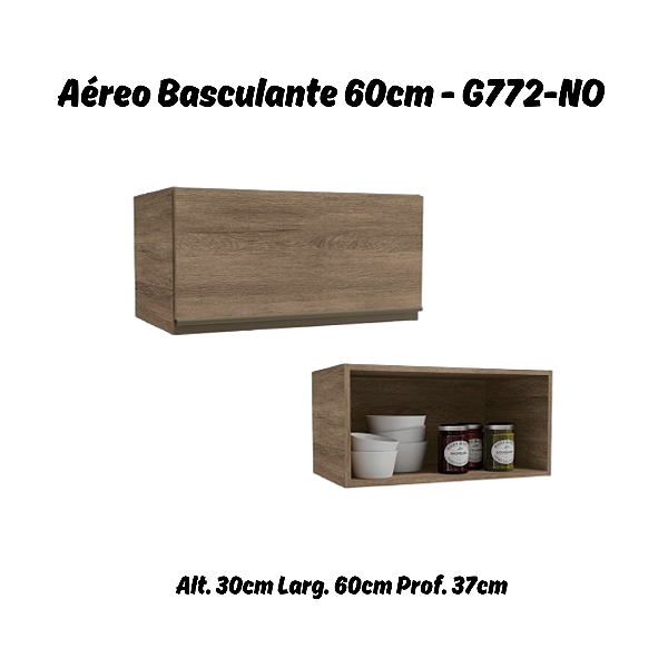 Aéreo 01 Porta Basculante 60cm - Ref. G772 - Nogal - Linha Maxxi - Kappesberg