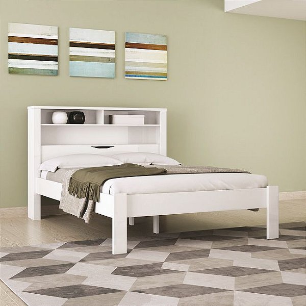 Cama Casal Invicta - 225766 - Branco - Santos Andirá