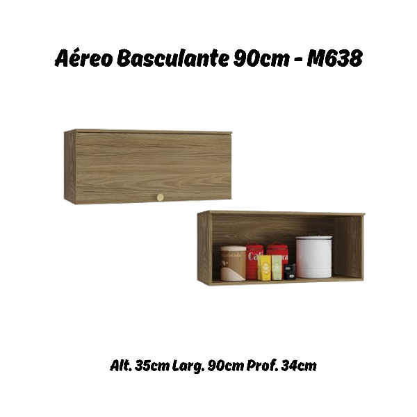 Aéreo 01 Porta Basculante 90cm - Ref. M638 - Nogueira - Linha Botanic - Kappesberg