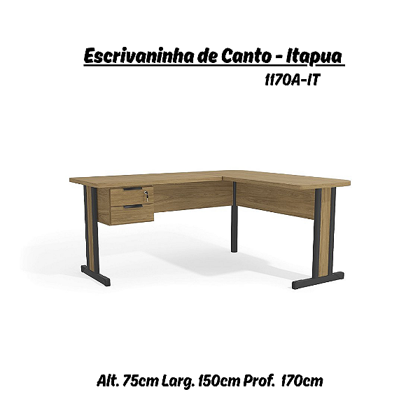 Kit Office Escrivaninha de Canto - Ref. 1170A - Linha Versátil - Kappesberg