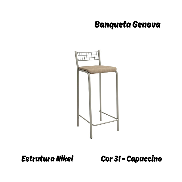 Banqueta Gênova - Ref. 1B705-NK - Estampa: 31 (Capuccino) Niquel - Kappesberg