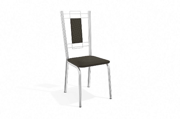 Par de Cadeiras Florença - Ref. 2C005-CR - Estampa: 21 (Marrom) Cromado - Kappesberg