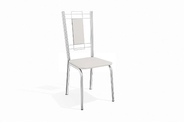 Par de Cadeiras Florença - Ref. 2C005-CR - Estampa: 106 (Branco) Cromado - Kappesberg