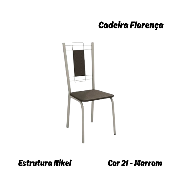 Par de Cadeiras Florença - Ref. 2C005-NK - Estampa: 21 (Marrom) Nikel - Kappesberg