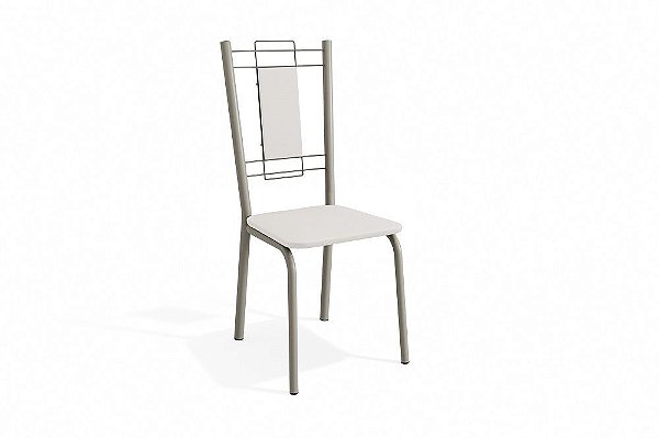 Par de Cadeiras Florença - Ref. 2C005-NK - Estampa: 106 (Branco) Nikel - Kappesberg