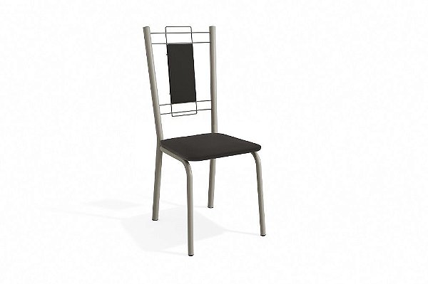 Par de Cadeiras Florença - Ref. 2C005-NK - Estampa: 110 (Preto) Nikel - Kappesberg