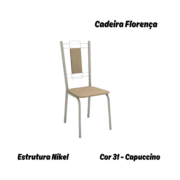 Par de Cadeiras Florença - Ref. 2C005-NK - Estampa: 31 (Capuccino) Nikel - Kappesberg