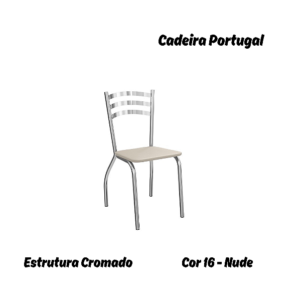 Par de Cadeiras Portugal - Ref. 2C007-CR - Estampa: 16 (Nudi) Cromado - Kappesberg