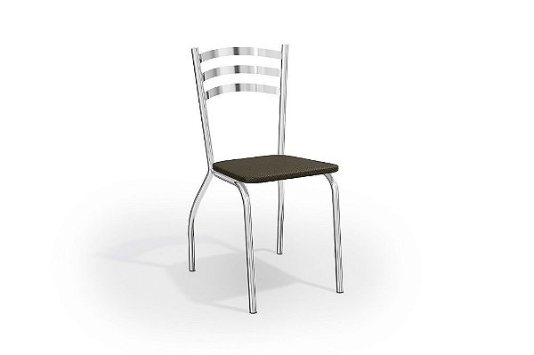 Par de Cadeiras Portugal - Ref. 2C007-CR - Estampa: 21 (Marrom) Cromado - Kappesberg