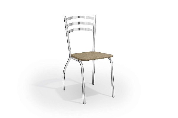 Par de Cadeiras Portugal - Ref. 2C007-CR - Estampa: 31 (Capuccino) Cromado - Kappesberg