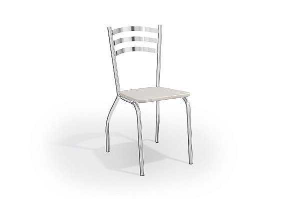 Par de Cadeiras Portugal - Ref. 2C007-CR - Estampa: 106 (Branco) Cromado - Kappesberg