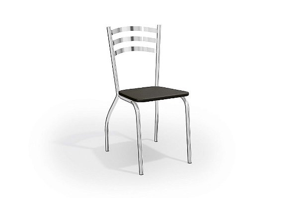 Par de Cadeiras Portugal - Ref. 2C007-CR - Estampa: 110 (Preto) Cromado - Kappesberg