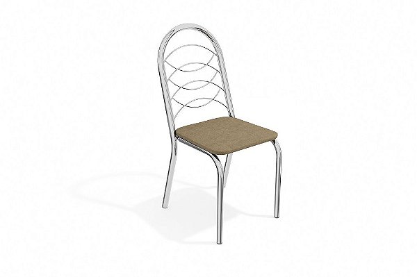 Par de Cadeiras Holanda - Ref. 2C009-CR - Estampa: 31 (Capuccino) Cromado - Kappesberg