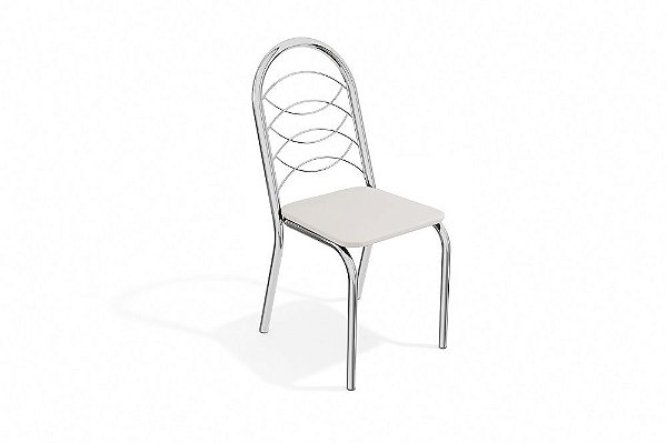 Par de Cadeiras Holanda - Ref. 2C009-CR - Estampa: 106 (Branco) Cromado - Kappesberg