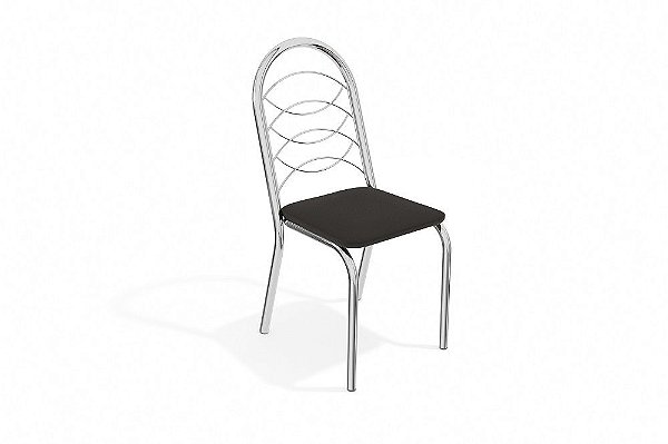 Par de Cadeiras Holanda - Ref. 2C009-CR - Estampa: 110 (Preto) Cromado - Kappesberg