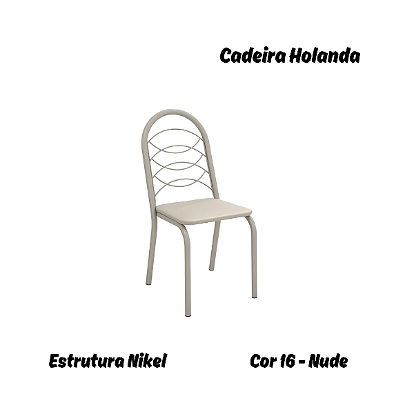 Par de Cadeiras Holanda - Ref. 2C009-NK - Estampa: 16 (Nude) Nikel - Kappesberg