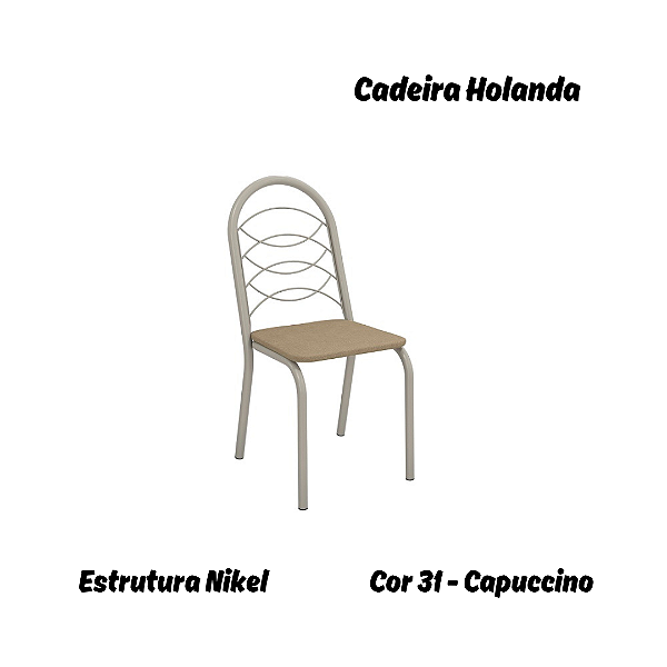 Par de Cadeiras Holanda - Ref. 2C009-NK - Estampa: 31 (Capuccino) Nikel - Kappesberg