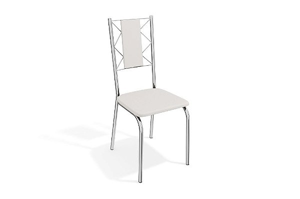 Par de Cadeiras Lisboa - Ref. 2C076-CR - Estampa: 106 (Branco) Cromado - Kappesberg