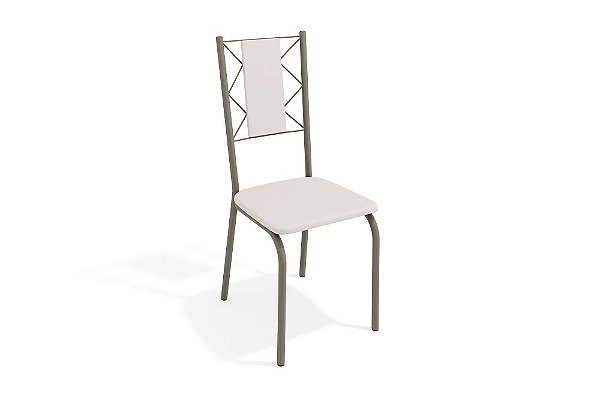 Par de Cadeiras Lisboa - Ref. 2C076-NK - Estampa: 106 (Branco) Nikel - Kappesberg