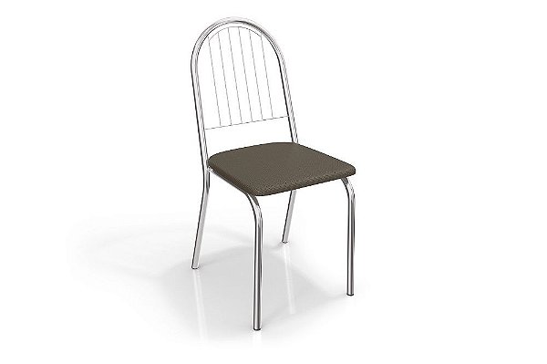 Par de Cadeiras Noruega - Ref. 2C077-CR - Estampa: 21 (Marrom) Cromado  - Kappesberg
