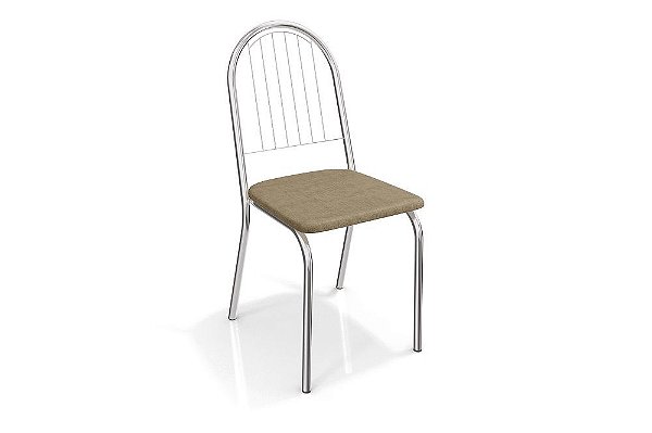 Par de Cadeiras Noruega - Ref. 2C077-CR - Estampa: 31 (Capuccino) Cromado - Kappesberg
