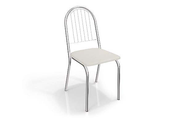 Par de Cadeiras Noruega - Ref. 2C077-CR - Estampa: 106 (Branco) Cromado - Kappesberg