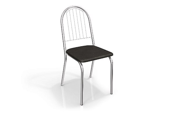 Par de Cadeiras Noruega - Ref. 2C077-CR - Estampa: 110 (Preto) Cromado - Kappesberg