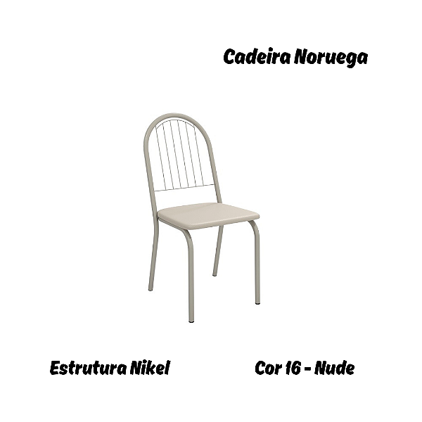 Par de Cadeiras Noruega - Ref. 2C077-NK - Estampa: 16 (Nude) Nikel - Kappesberg