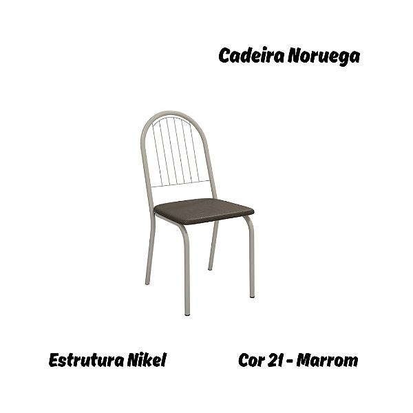 Par de Cadeiras Noruega - Ref. 2C077-NK - Estampa: 21 (Marrom) Nikel - Kappesberg