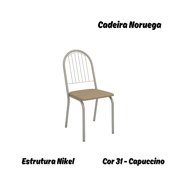 Par de Cadeiras Noruega - Ref. 2C077-NK - Estampa: 31 (Capuccino) Nikel - Kappesberg