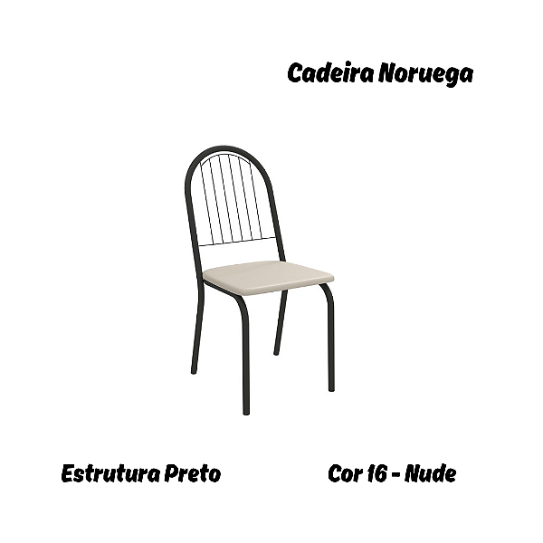 Par de Cadeiras Noruega - Ref. 2C077-PR - Estampa: 16 (Nude) Preto - Kappesberg