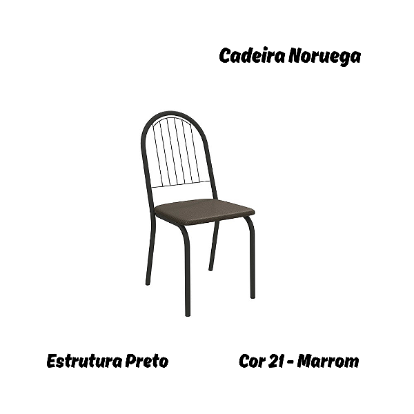 Par de Cadeiras Noruega - Ref. 2C077-PR - Estampa: 21 (Marrom) Preto - Kappesberg