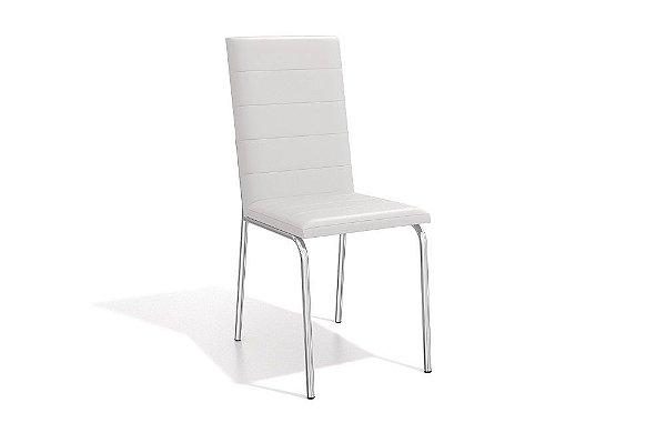 Par de Cadeiras Amsterdã - Ref. 2C091-CR - Estampa: 106 (Branco) Cromado - Kappesberg