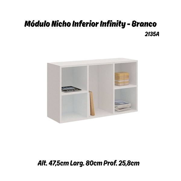 Módulo Nicho Inferior Infinity - 2135A - Branco - Móveis Castro