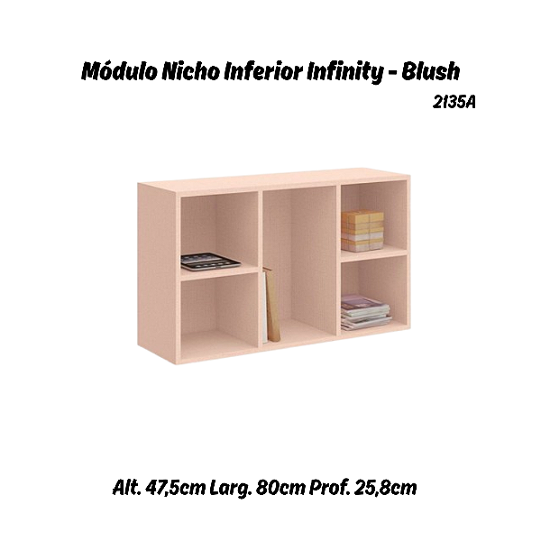 Módulo Nicho Inferior Infinity - 2135A - Blush - Móveis Castro