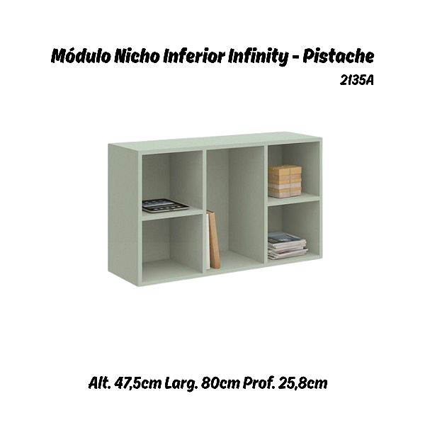 Módulo Nicho Inferior Infinity - 2135A - Pistache - Móveis Castro