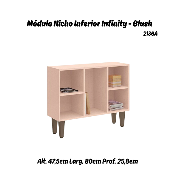 Módulo Nicho Inferior c/ Pé Infinity - 2136A - Blush - Móveis Castro