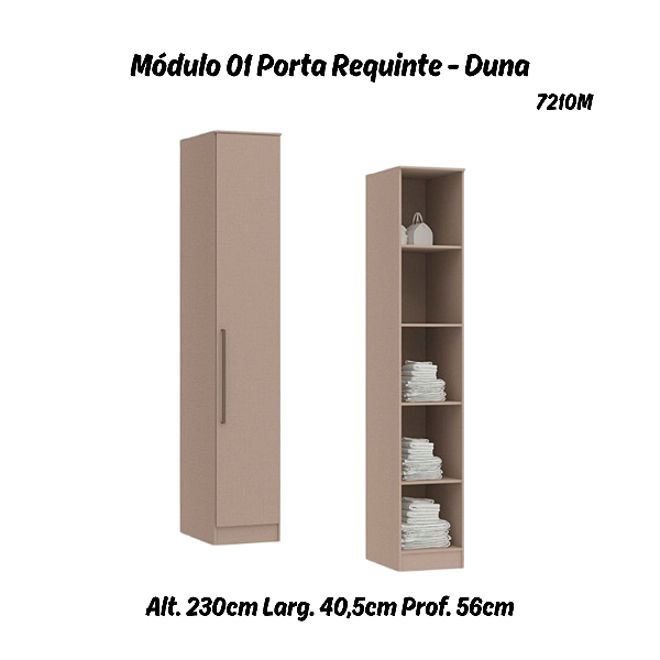 Módulo 01 Porta c/ Prateleiras Requinte - 7210M - Duna - Móveis Castro