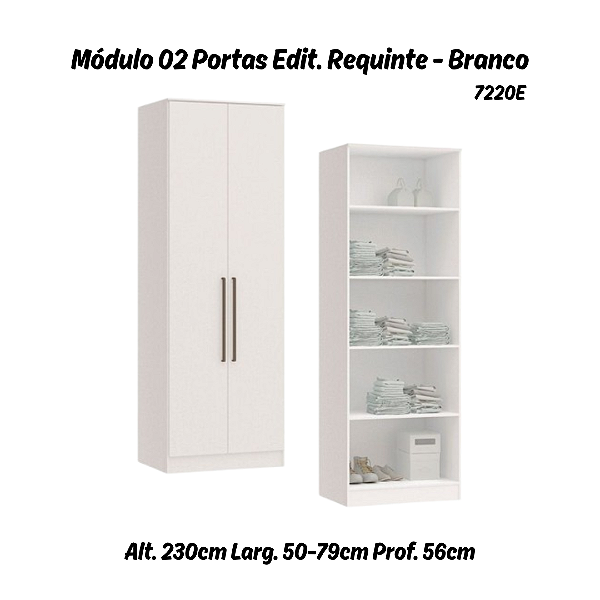 Módulo 02 Portas Editável Requinte - 7220E - Branco - Móveis Castro