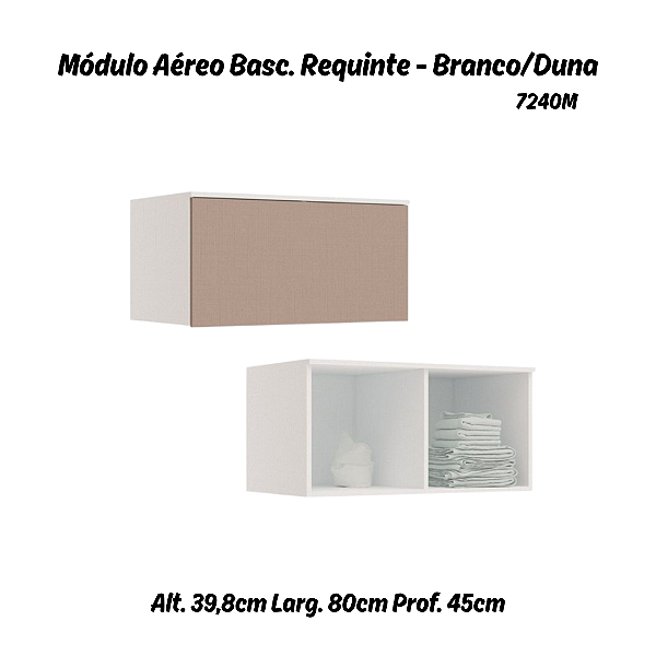 Módulo Aéreo 01 Porta Basculante Requinte - 7240M - Branco / Duna - Móveis Castro
