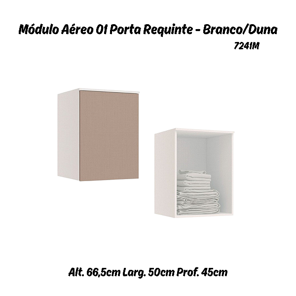 Módulo Aéreo 01 Porta Requinte - 7241M - Branco / Duna - Móveis Castro